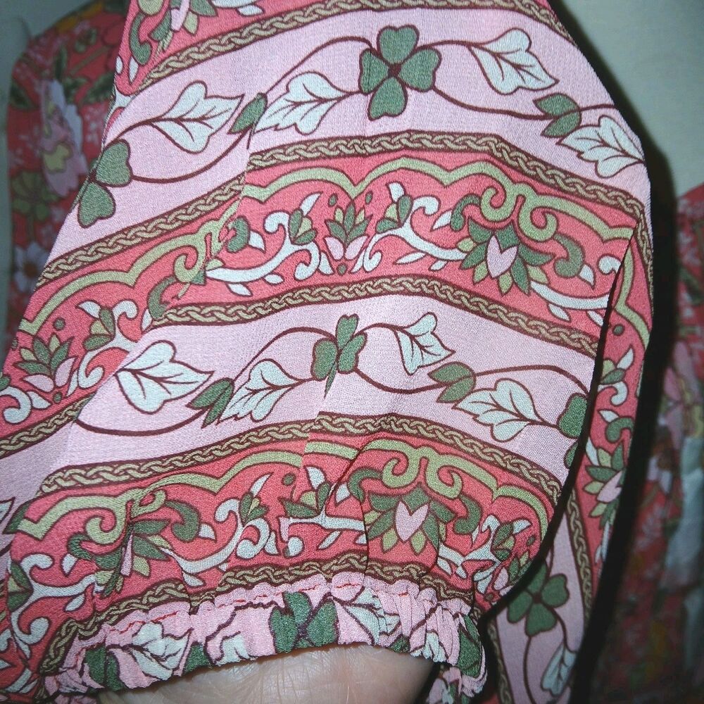 NWOT BELLE KIM GRAVEL Womens 3X Romantic Peasant Boho Floral Top Pink A471030 - Picture 8 of 16